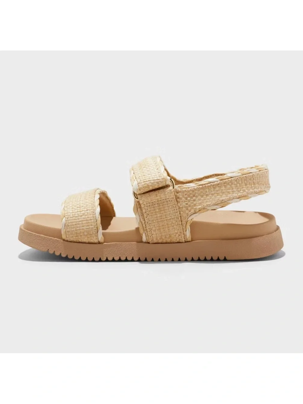 NWT Women Tilly Raffia Platform Footbed Sandals A New Day Tan 9